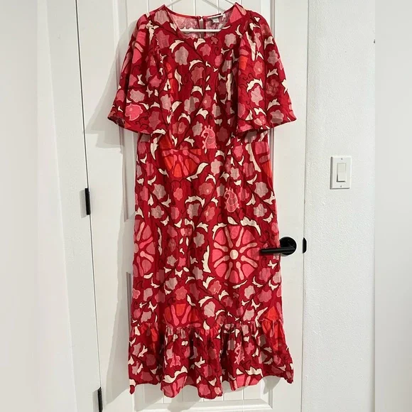 Euc Rhode x Target Zinnia Floral Tropical Prints Bell Sleeve Midi Dress - Picture 5 of 12